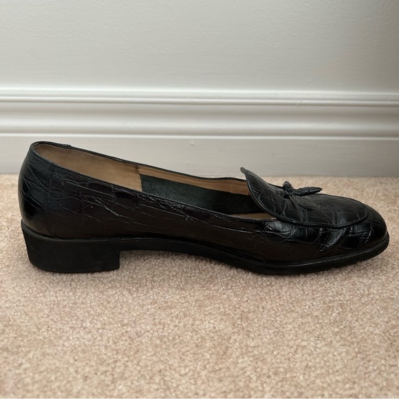 SALVATORE FERRAGAMO Crocodile Leather Loafers Size 10 Extra Narrow - Picture 3 of 15